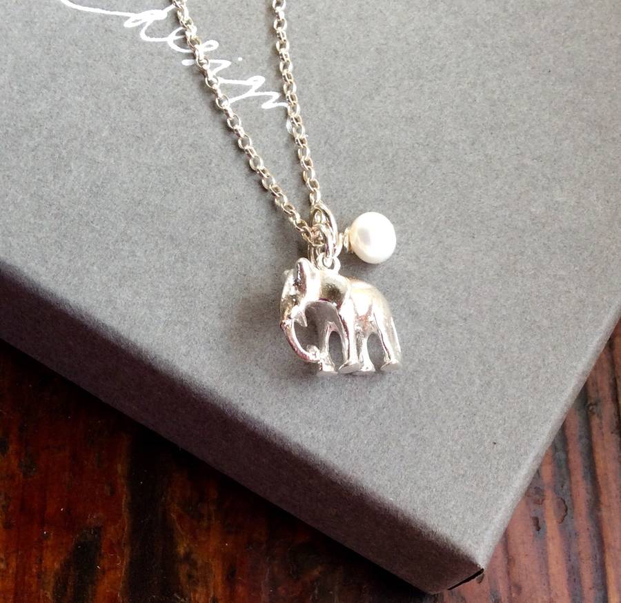 elephant charm necklace by lime tree design