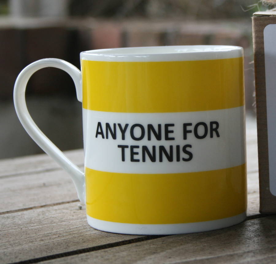 'Anyone For Tennis' Coasters And Fine Bone China Mugs, 1 of 7