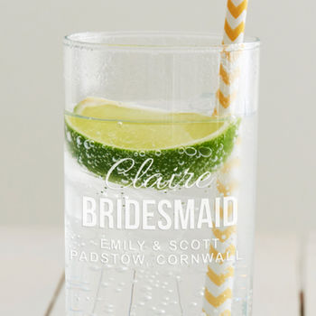 Personalised Bridesmaid Hi Ball Glass, 3 of 5