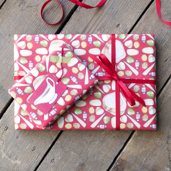 Christmas Dinner Wrapping Paper Set, 2 of 4