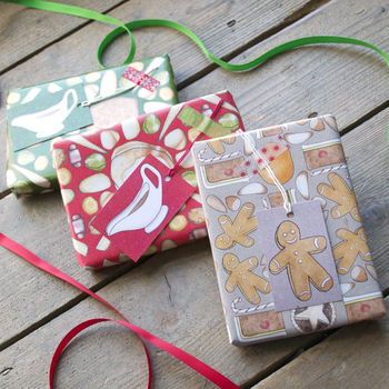 Christmas Dinner Wrapping Paper Set, 4 of 4