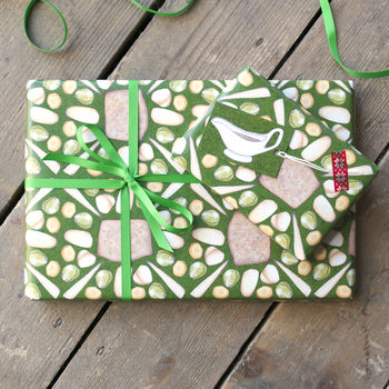 Vegetarian Christmas Dinner Wrapping Paper Set, 2 of 4
