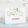 Tandem Bike Cycling Wedding Anniversary Card, thumbnail 1 of 3