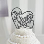 Personalised Heart Wedding Cake Topper, thumbnail 1 of 5