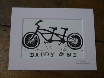 Personalised Daddy And Me Tandem Bike Print, 6 of 6