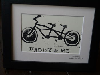 Personalised Daddy And Me Tandem Bike Print, 5 of 6