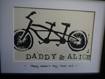 Personalised Daddy And Me Tandem Bike Print, 4 of 6