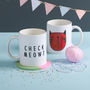 'Check Meowt' Ceramic Mug, thumbnail 1 of 4
