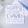 Personalised Blue Chevron Patterned Birthday Card, thumbnail 3 of 3
