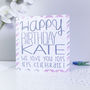 Personalised Pink Chevron Patterned Birthday Card, thumbnail 1 of 2
