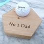 Personalised Hexagon Golf Ball Holder Oak, thumbnail 3 of 4