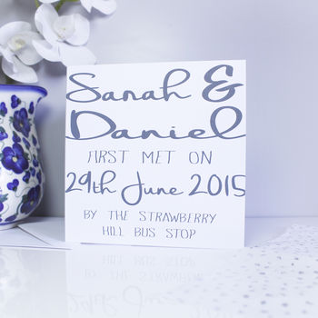Personalised 'First Met' Anniversary Card, 4 of 4