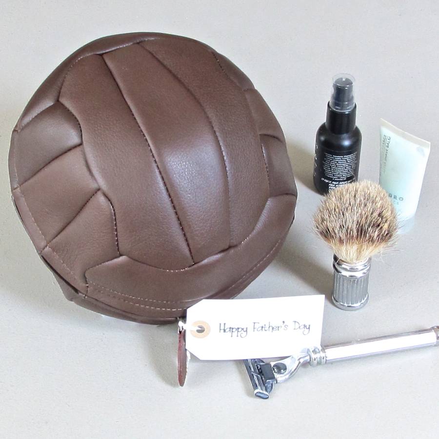 Father's Day Leather Football Wash Bag By Chapel Cards