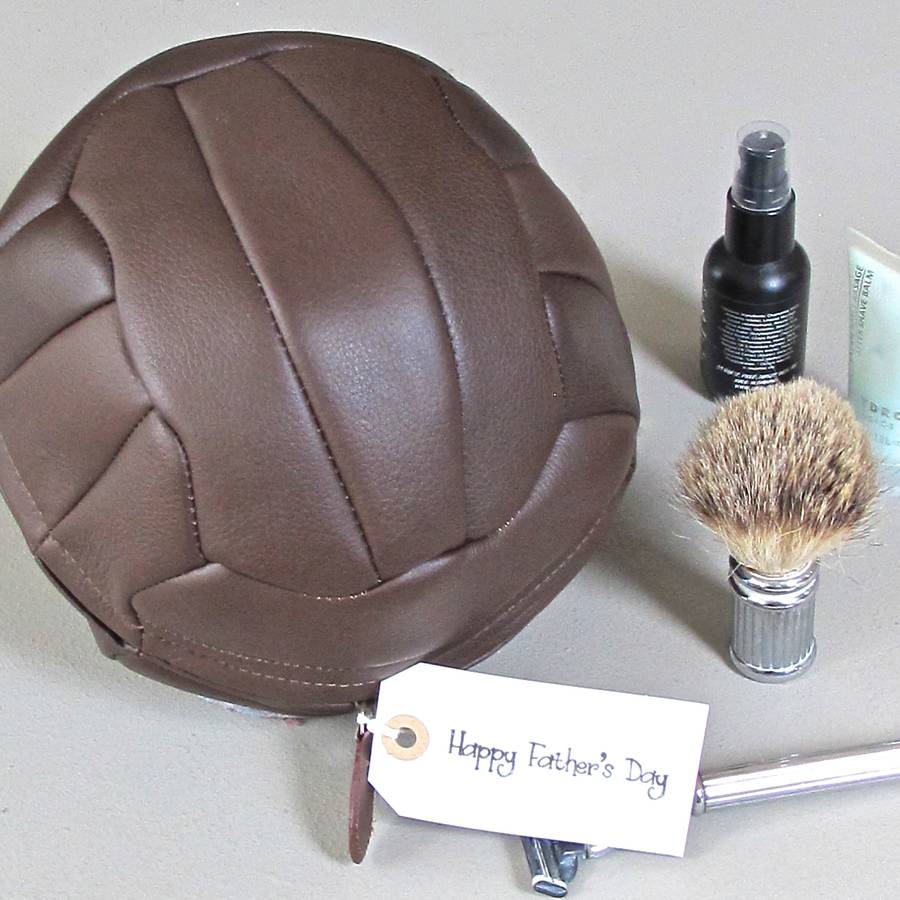 Father's Day Leather Football Wash Bag By Chapel Cards