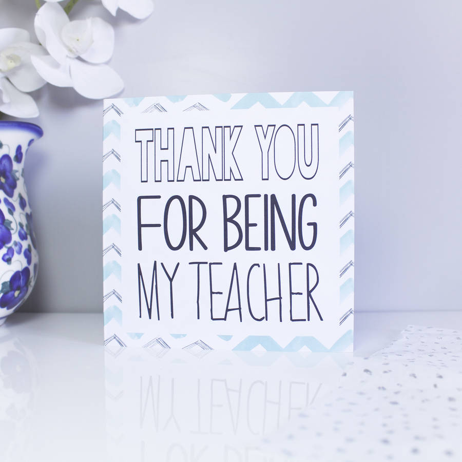 thank you for being my teacher chevron card by olivia morgan ltd ...