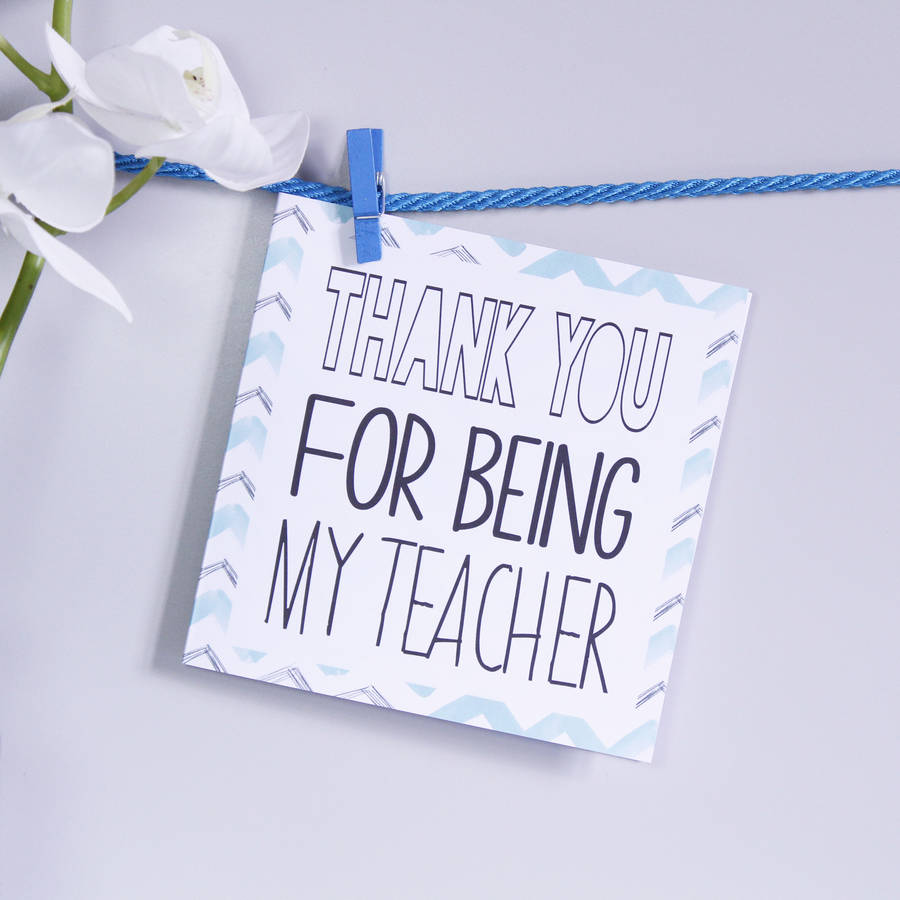 thank you for being my teacher chevron card by olivia morgan ltd ...