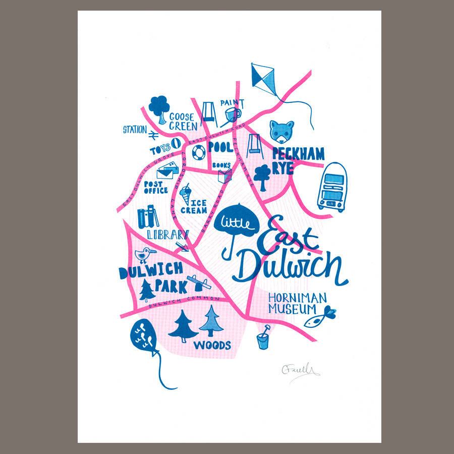 'Little East Dulwich' Map Print By Small Dots