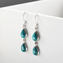 Sterling Silver Double Turquoise Dangly Teardrops, thumbnail 1 of 2