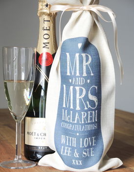 Personalised Mr And Mrs Bottle Bag, 2 of 3