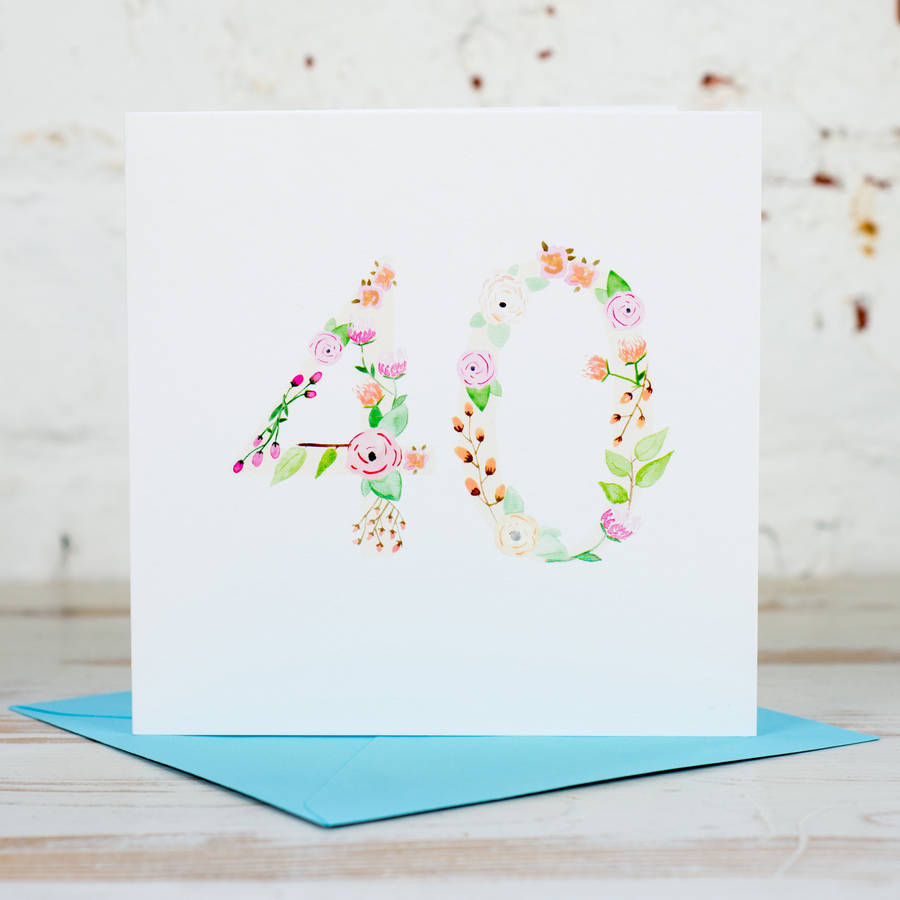 40th birthday card by yellowstone art boutique | notonthehighstreet.com