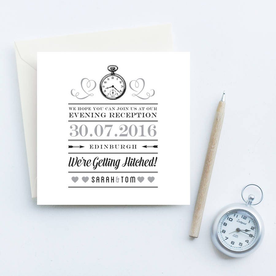 Evening Reception Wedding Invites By Quirky Gift Library