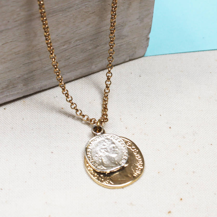 Double Coin Necklace By Jamie London | notonthehighstreet.com