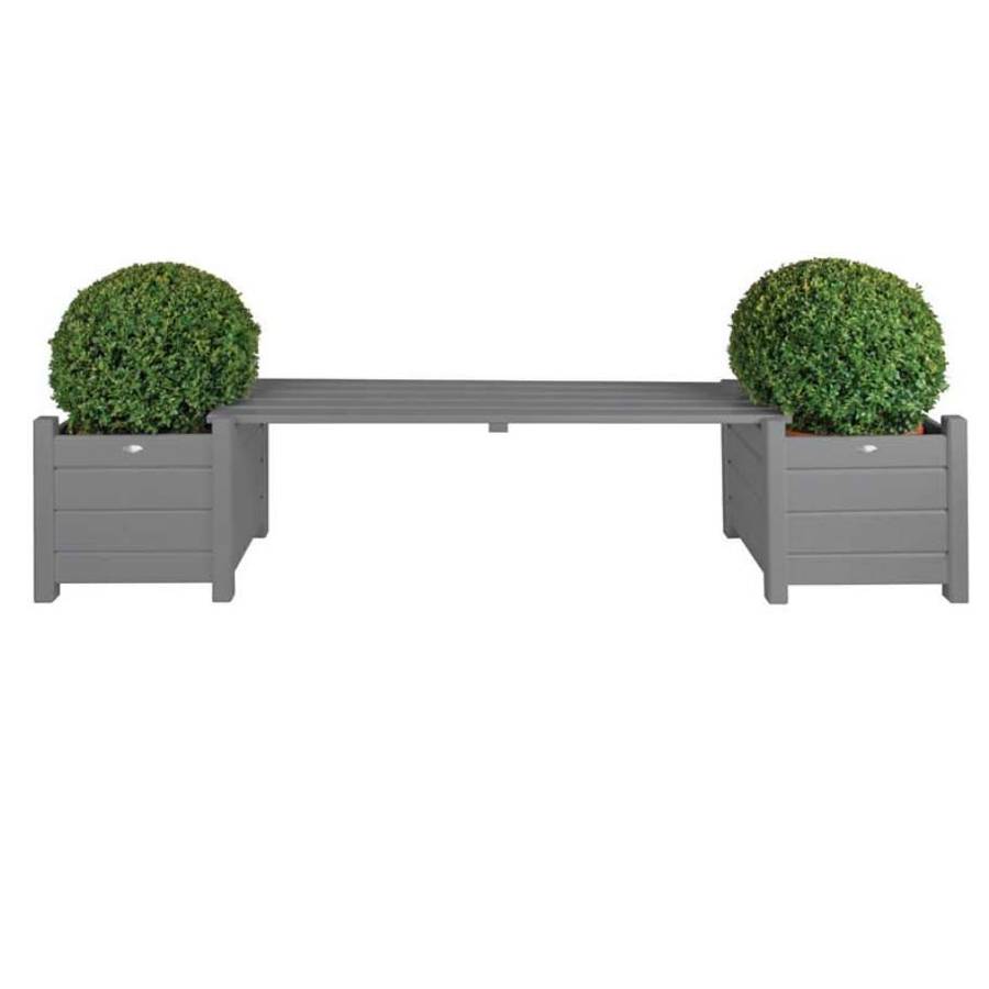 Garden Bench With Planters / Grey By Garden Selections
