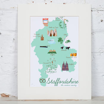 Staffordshire County Map Illustration Print, 4 of 6
