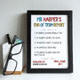 Personalised Teacher End Of Term Report Card Print, thumbnail 2 of 4