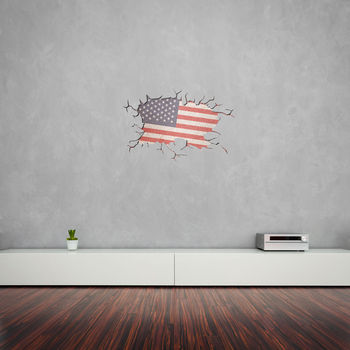 Cracked Wall Flag Of USA Vinyl Wall Art, 2 of 2