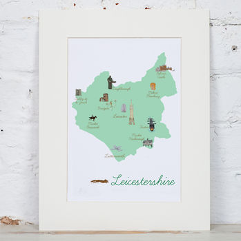 Leicestershire County Map Illustration Print, 4 of 6