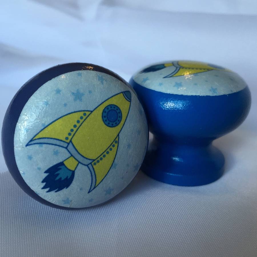 children's rocket door drawer cupboard knob by surface candy