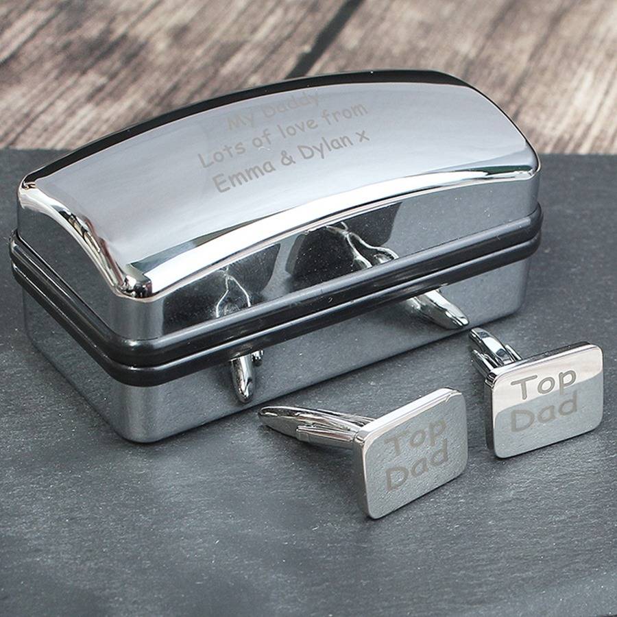 Image of 'Top Dad' Cufflinks In Personalised Case