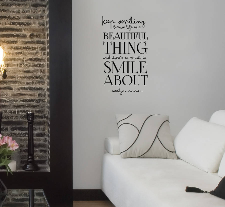 marilyn monroe 'smile' wall sticker by leonora hammond ...