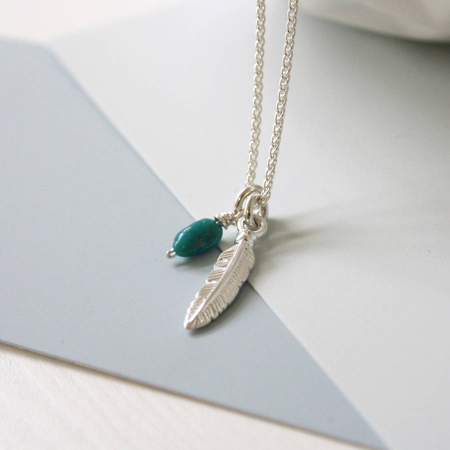 solid silver feather charm necklace by scarlett jewellery ...