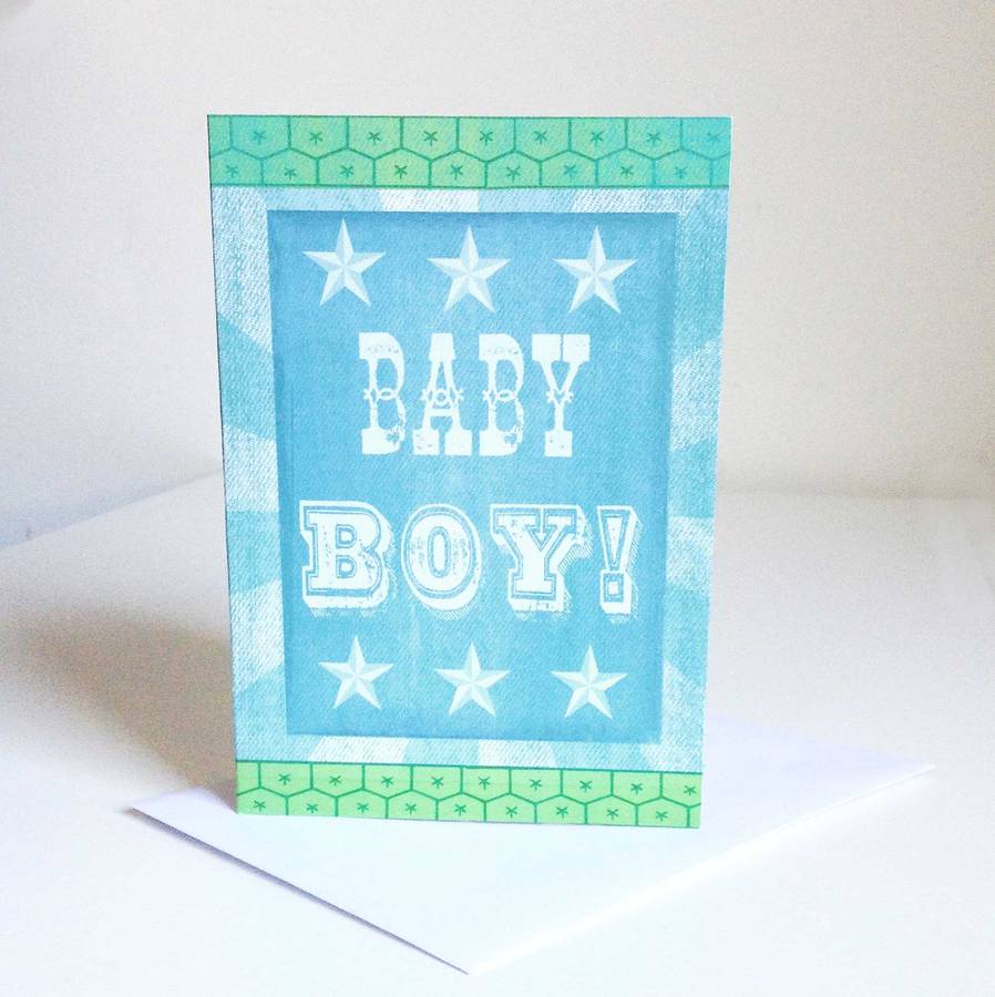 baby boy card by pomegranate prints | notonthehighstreet.com