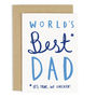 World's Best Dad Father's Day Card, thumbnail 2 of 3