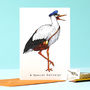 'A Special Delivery' Stork In A Postman's Cap Card, thumbnail 2 of 3