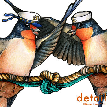 Barn Swallow Couple 'Tying The Knot' Unframed Print, 2 of 2