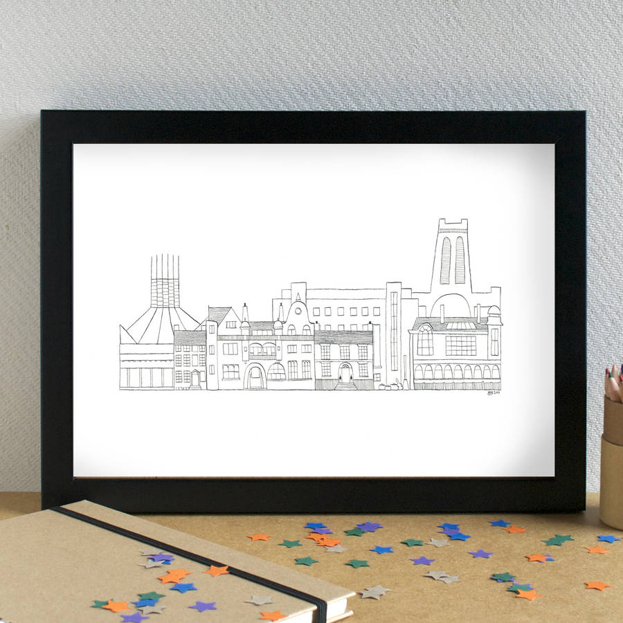 liverpool hope street print by becka griffin illustration ...