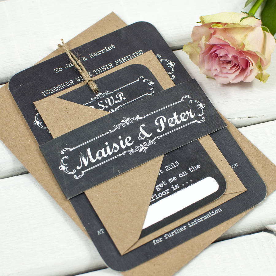 original_chalkboard wedding invitation bundle