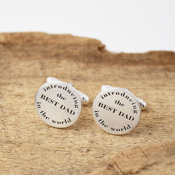 Personalised 'Introducing The Best Dad' Cufflinks, 2 of 4