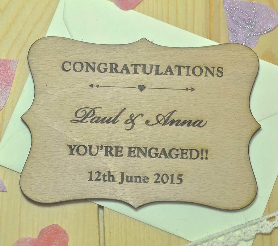 Laser Cut Wooden Engaged Keepsake Magnet By Sweet Pea Design ...