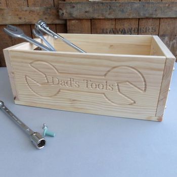 Personalised Dad's Tools Wooden Storage Box, 3 of 5