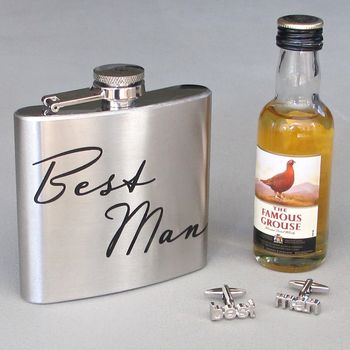 'Best Man' Boxed Hip Flask, 3 of 9