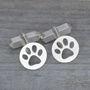 Personalised Hollow Pawprint Cufflinks, thumbnail 1 of 4