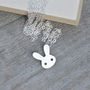 Bunny Rabbit Necklace With Straight Ears In Silver, thumbnail 1 of 2