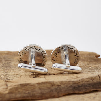 Personalised Silver Inifinity Hidden Message Cufflinks, 3 of 4