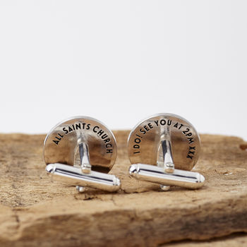 Personalised Round Silver Cufflinks, 3 of 4