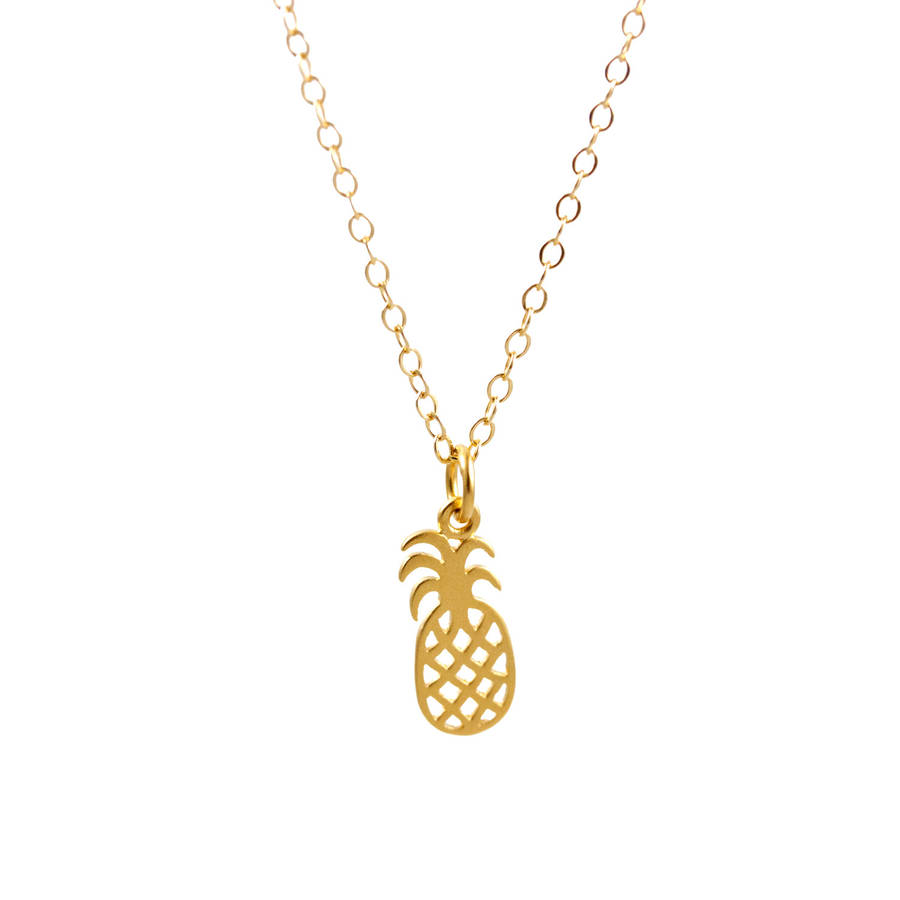 gold pineapple necklace by lily king